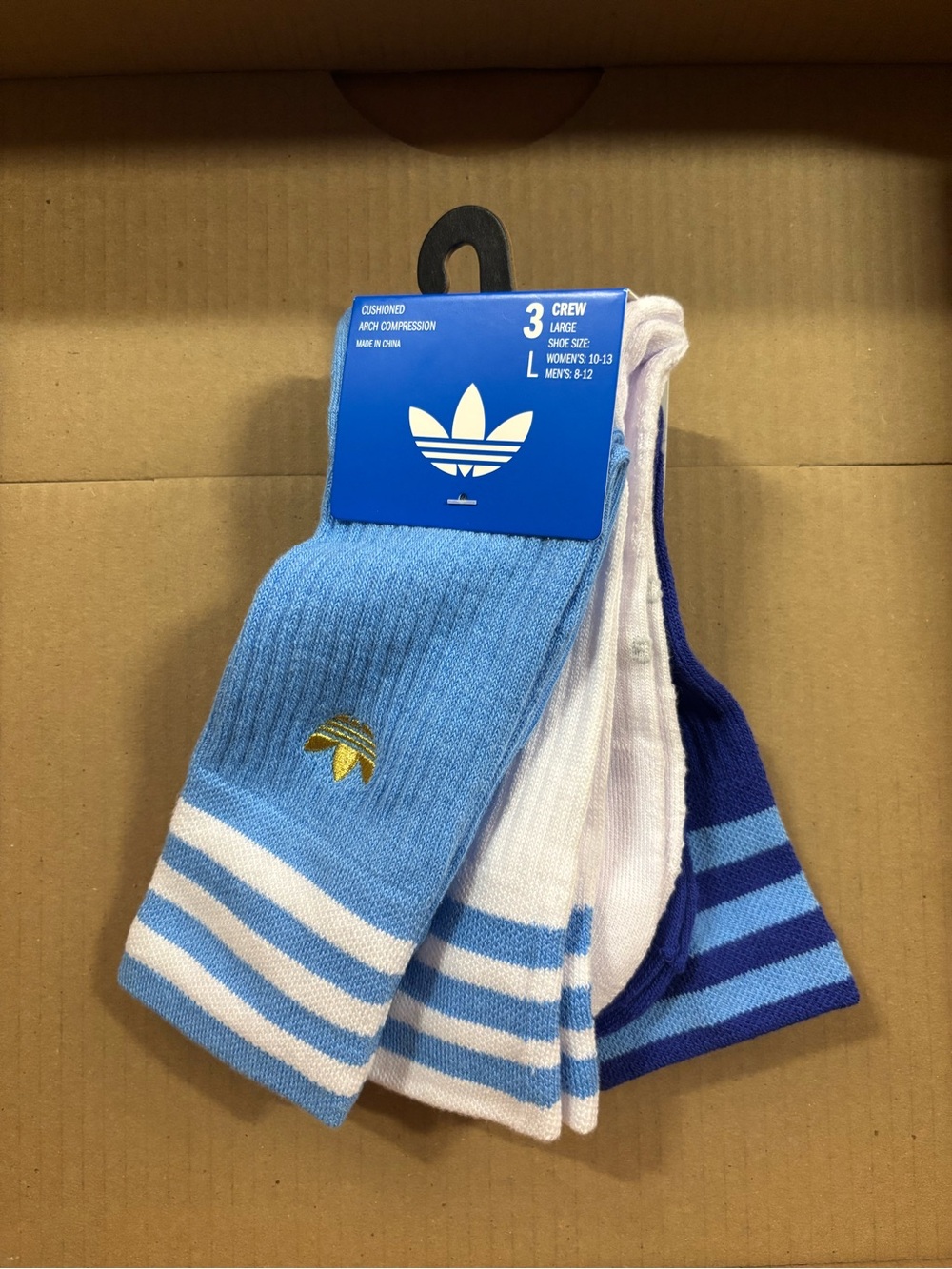 adidas U Argentina Roller 3-Pack Crew Socks Size Large JL4226C